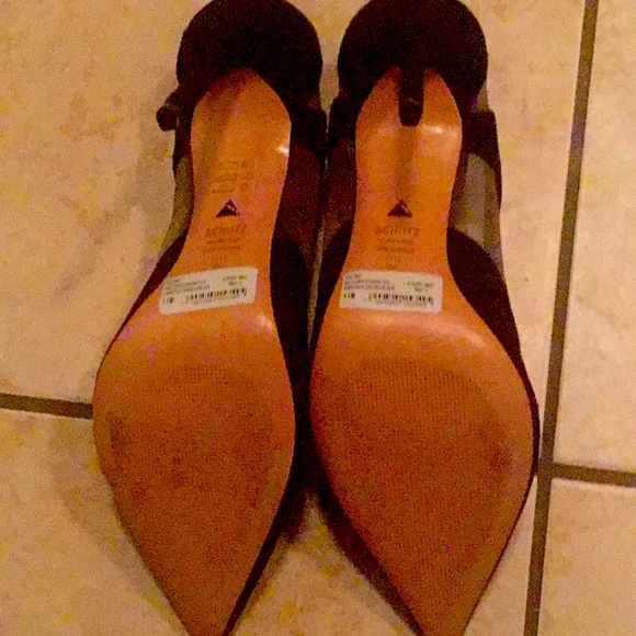 SCHUTZ” Black Leather (suede) Mesh Stilettos 🌸💕 - Picture 4 of 6